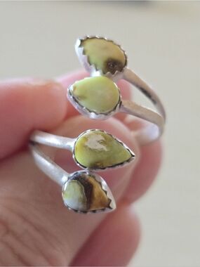 Palomino Variscite Sterling Silver Ring Southwestern - Statement Jewelry